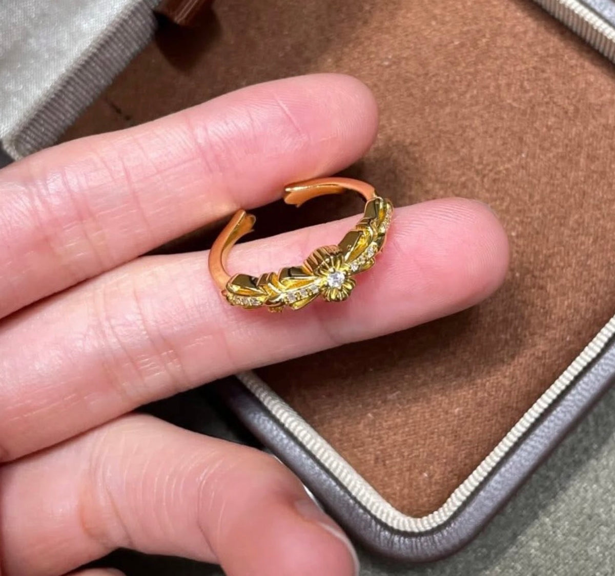 The Vintage Floral Cross Ring
