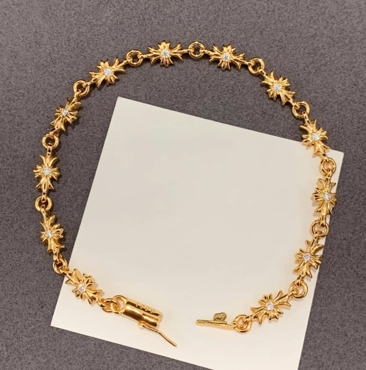 Eternity Cross Crystal Bracelet - Gold