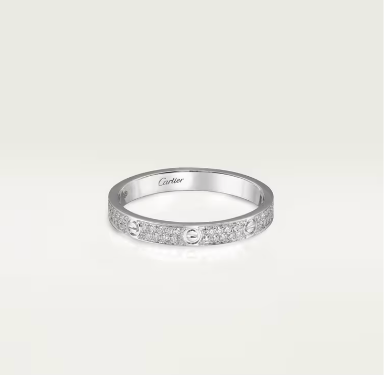 LOVE ring, mini model, paved